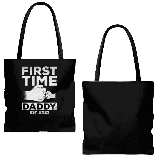 First Time Daddy Est. 2023 Daddy To Be Paternity Tote Bags (AOP)