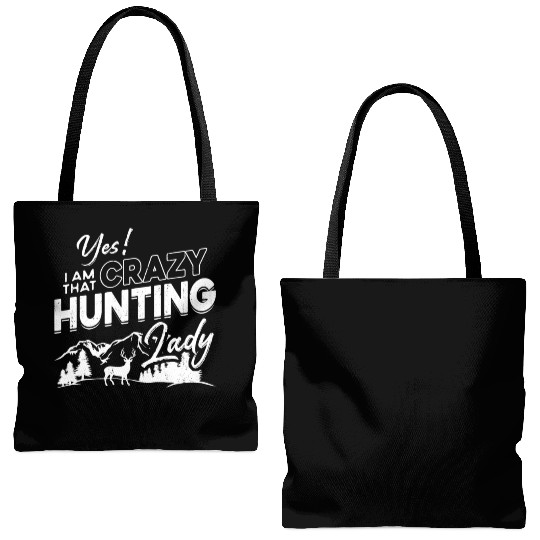 Buck Deer Hunting Hunter Girl Yes! Tote Bags (AOP)