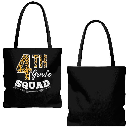 4th Grade Squad Leopard 4th Grade Teacher Tote Bags (AOP)