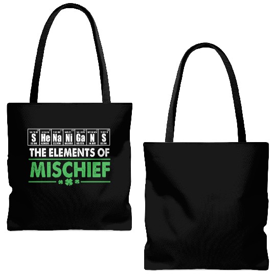 St Patrick Day Science Periodic Table Shenanigans Tote Bags (AOP)