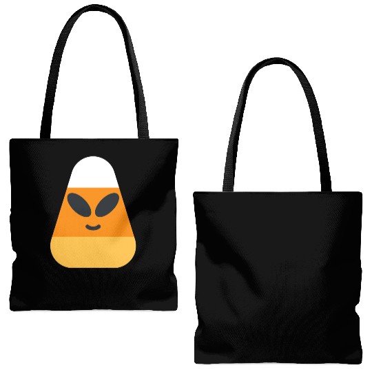 Alien Candy Corn Halloween Costume Tote Bags (AOP)