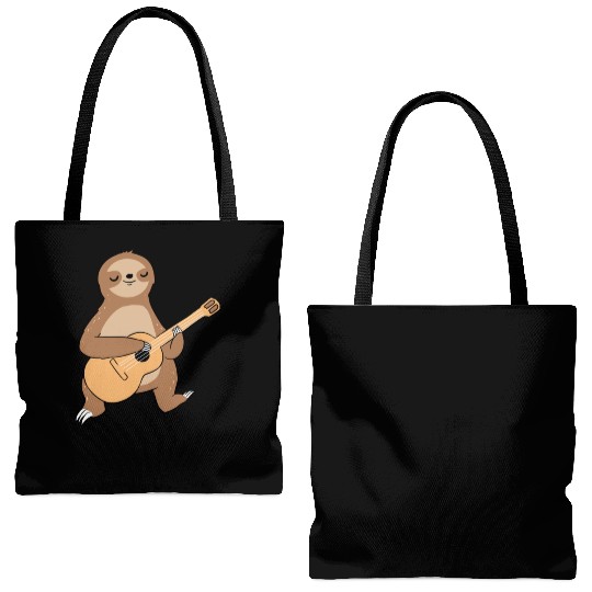 Sloth Playing Guitar for Guitar Player Tote Bags (AOP)