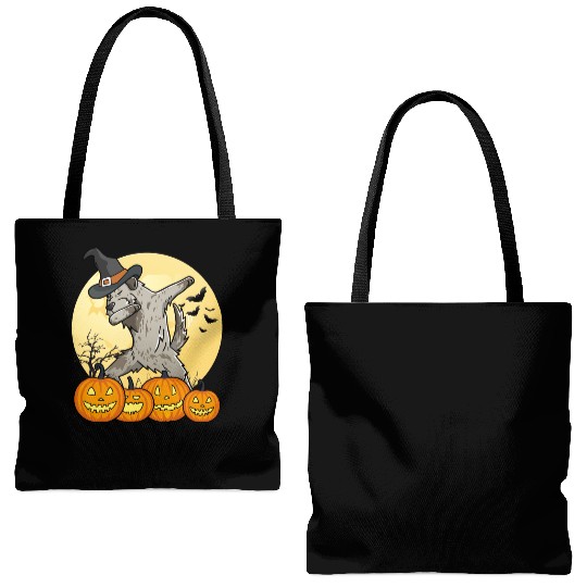 Dabbing Irish Wolfhound Halloween Tote Bags (AOP)