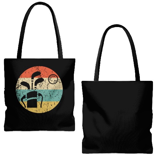 Golf Clubs and Ball Icon Retro Golfing Tote Bags (AOP)