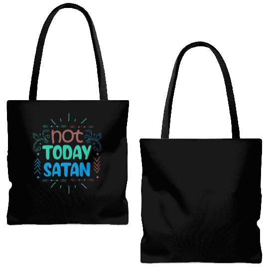 Christianity Not Today Satan Christian GiftS Tote Bags (AOP)