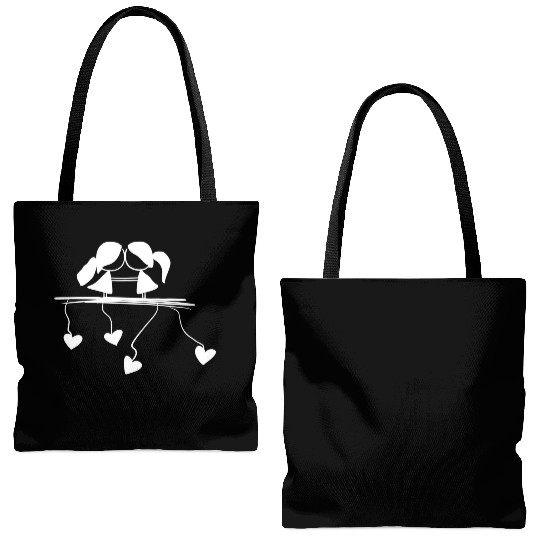 lesbian couple love symbol Tote Bags (AOP)
