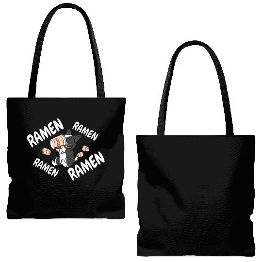 Border Collie Instant Ramen Noodles Tote Bags (AOP)