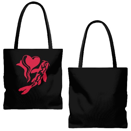 koi fish I Love Tote Bags (AOP)