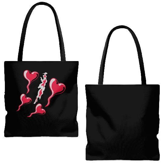 hearts koi fish nishikigoi Tote Bags (AOP)