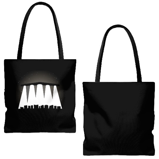 Black Triangle, Phoenix Lights Tote Bags (AOP)