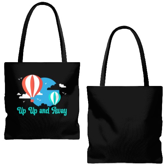 Up Up And Away Hot Air Balloon Balloonist Aeronaut Tote Bags (AOP)