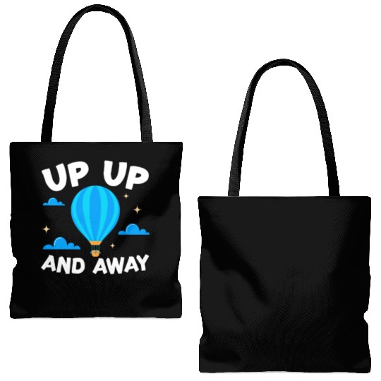Up Up And Away Hot Air Balloon Balloonist Aeronaut Tote Bags (AOP)