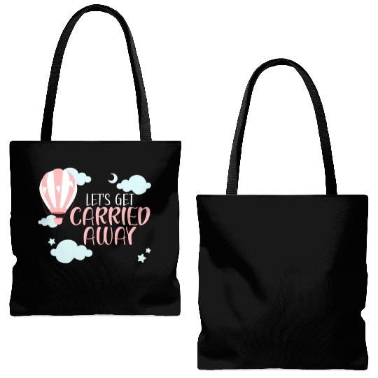 Let's Get Carried Away Hot Air Balloon Lover Tote Bags (AOP)