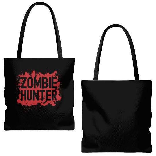 Zombie Hunter Creepy Scary Blood Splatter Zombies Tote Bags (AOP)