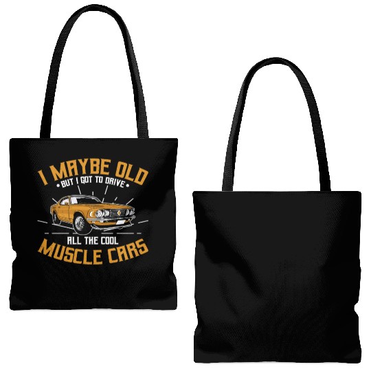 I maybe old muscle car for Classic Race Car Lover Tote Bags (AOP)