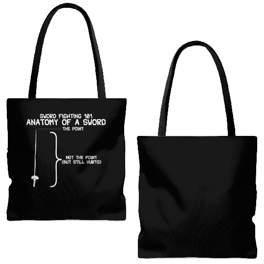 Sword Fighting 101 Anatomy Of A Sword Tote Bags (AOP)
