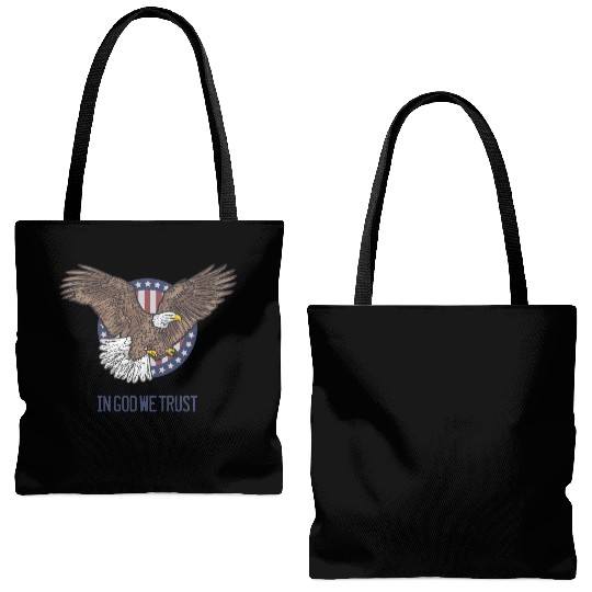 In God We Trust - Bald Eagle - Patriotic Tote Bags (AOP)