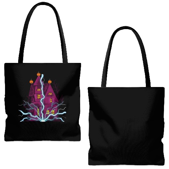 horror house Tote Bags (AOP)
