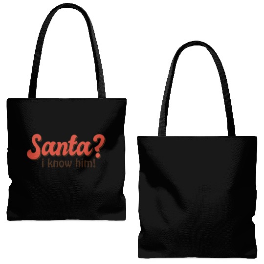 Santa I know him Tote Bags (AOP)