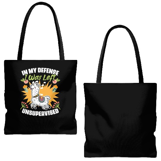 In My Defense I Was Left Unsupervised Funny Floral Tote Bags (AOP)