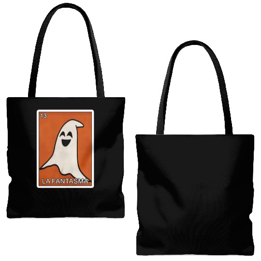 La Fantasma Ghost Card Mexican Lottery Card Tote Bags (AOP)