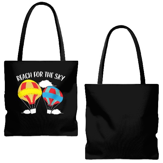 Reach For The Sky Hot Air Balloon Lover Aeronaut Tote Bags (AOP)