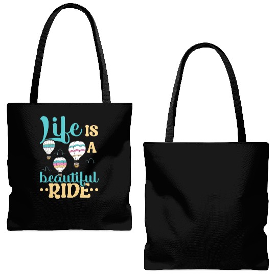 Life Is A Beautiful Ride Hot Air Balloon Lover Tote Bags (AOP)