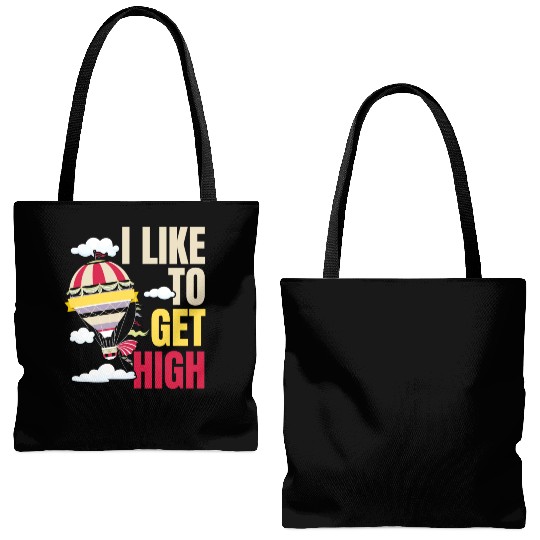 I Like To Get High Hot Air Balloon Lover Aeronaut Tote Bags (AOP)