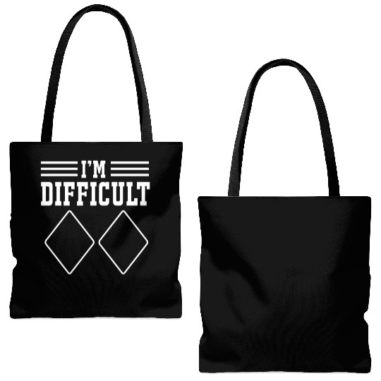 Diamond Ski Im Difficult Ski Snowboarding Tote Bags (AOP)