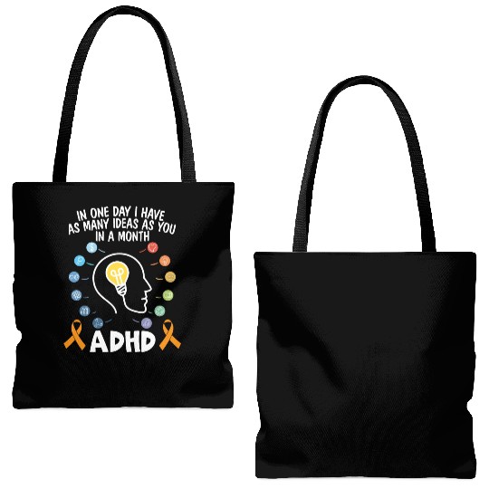 ADHD Warrior Embrace Neurodiversity ADHD Awareness Tote Bags (AOP)