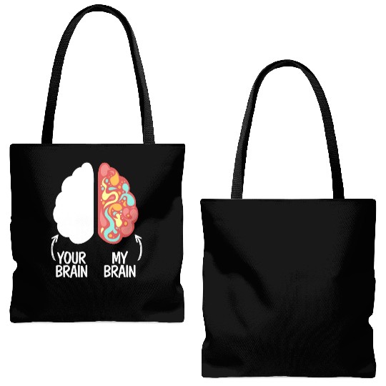 Your Brain My Brain Embrace Neurodiversity ADHD Tote Bags (AOP)