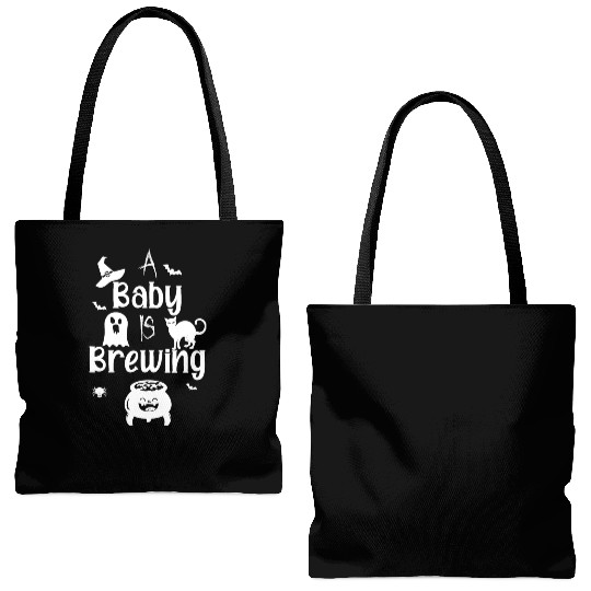 A Baby Is Brewing Maternity Halloween Women Funny Tote Bags (AOP)