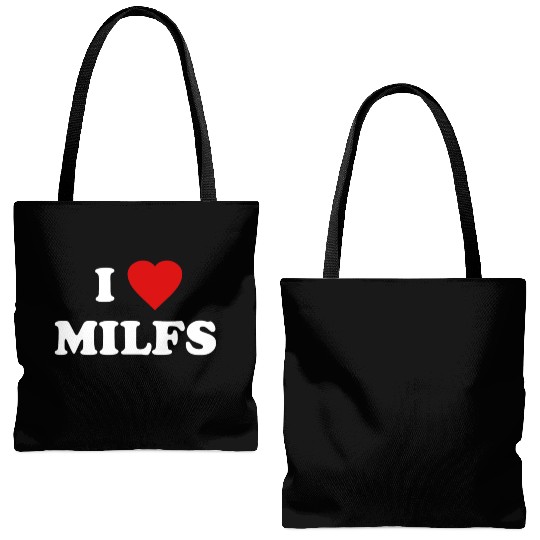 I Love MILFs Tote Bags (AOP)