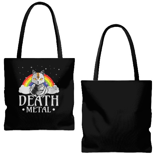 Death Metal Rock Satan Cat For Concerts Festivals Tote Bags (AOP)