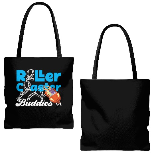 Roller Coaster Friends Besties Tote Bags (AOP)