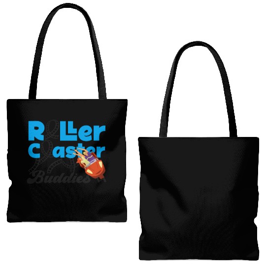 Roller Coaster Friends Besties Tote Bags (AOP)