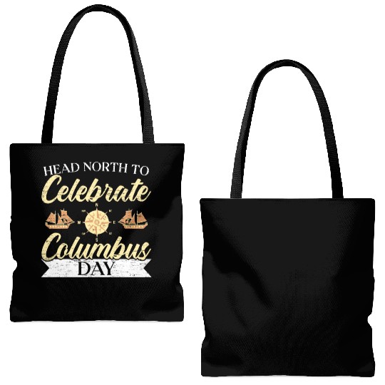 Head North To Celebrate Navigator Columbus Day Tote Bags (AOP)