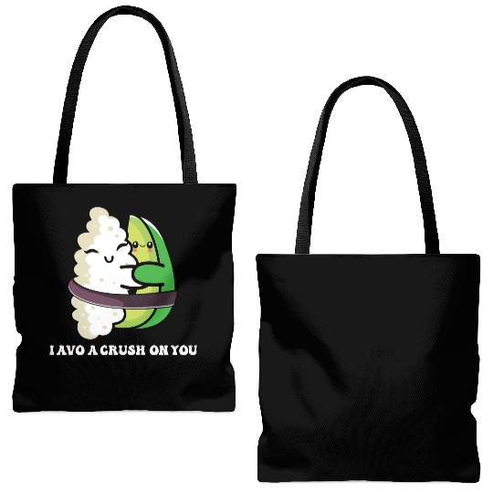 Avocado and Sushi Love Vegan And Lover Tote Bags (AOP)