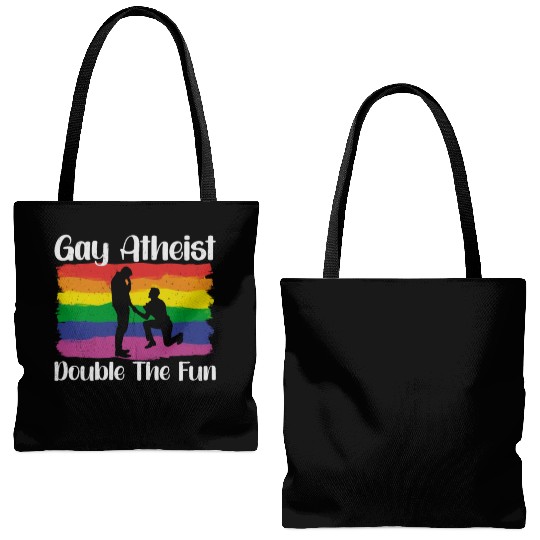 Gay LGBTQ Atheist Atheism Anti Religion Securalism Tote Bags (AOP)
