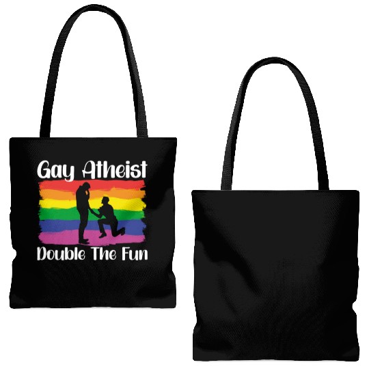 Gay LGBTQ Atheist Atheism Anti Religion Securalism Tote Bags (AOP)
