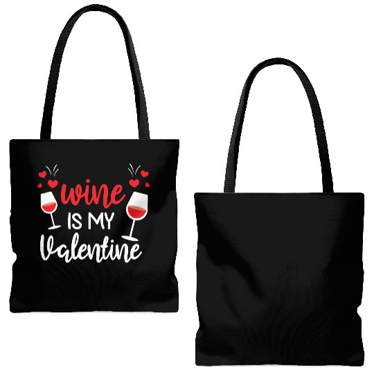 Wine Lover Gifts for Him Her Wine Is My Valentine Tote Bags (AOP)