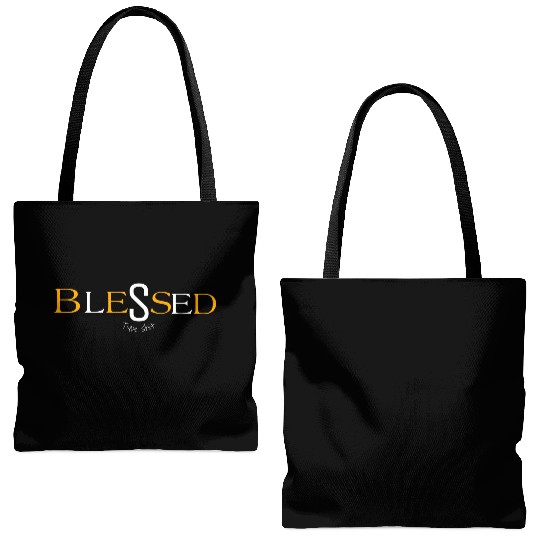 Orange blessed type shit Tote Bags (AOP)