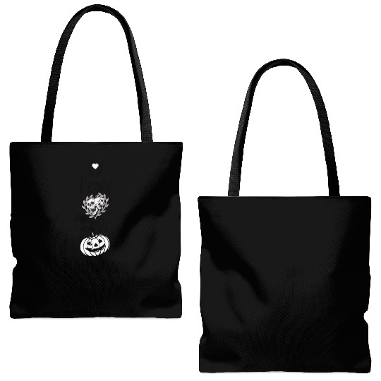 Peace, Love, Halloween, Funny saying halloween Tote Bags (AOP)