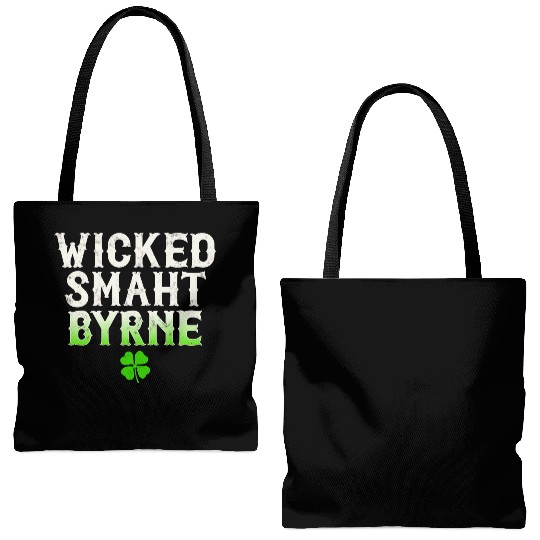 Wicked Smaht Byrne Clan Boston Irish Slang Tote Bags (AOP)