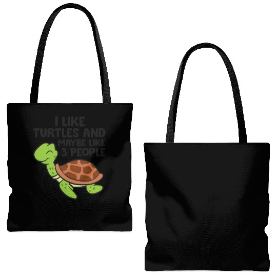 I Like Turtles And Maybe Like 3 People Turtles Tote Bags (AOP)