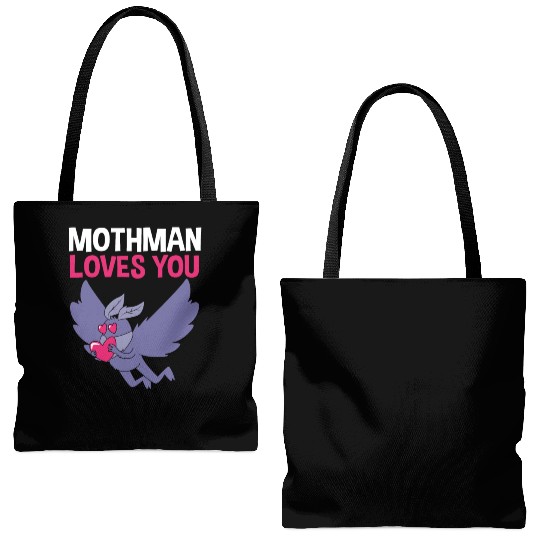 Mothman Loves You Valentines Day Cryptid For Women Tote Bags (AOP)