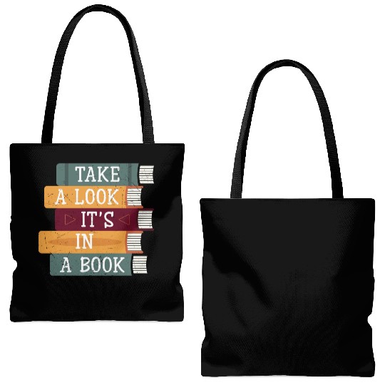 Take A Look It's A Book Retro Rainbow Reading Tote Bags (AOP)