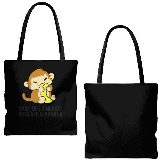 Smile Like A Monkey With A New Banana Tote Bags (AOP)