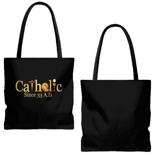 Catholic Since 33 Ad Jesus Angels Saints Tote Bags (AOP)