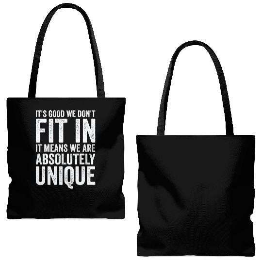 Positivity Misfits Poets Poetry Unique Uniqueness Tote Bags (AOP)